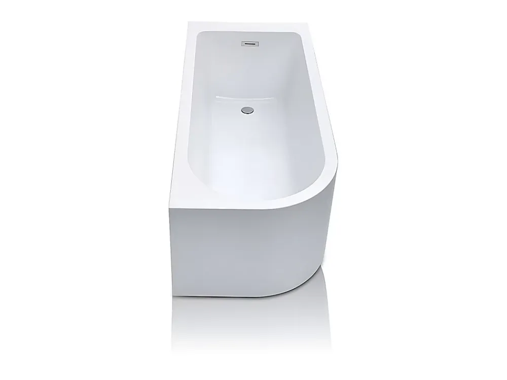 Vente-unique Baignoire d'angle - 240L - 170 x 75 x 58 cm - Blanche - Angle droit - ANIKA