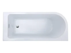 Vente-unique Baignoire d'angle - 240L - 170 x 75 x 58 cm - Blanche - Angle droit - ANIKA