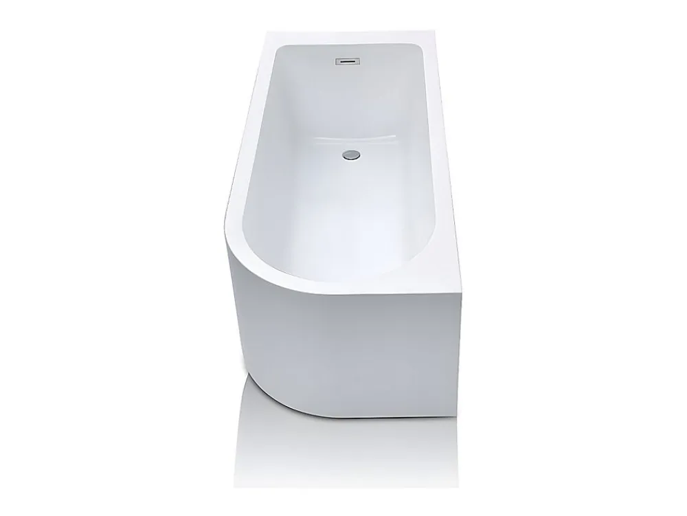 Vente-unique Baignoire d'angle - 240L - 170 x 75 x 58 cm - Blanche - Angle gauche - ANIKA