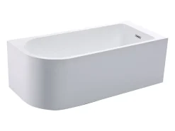 Vente-unique Baignoire d'angle - 201L - 150 x 75 x 58 cm - Blanche - Angle droit - ANIKA