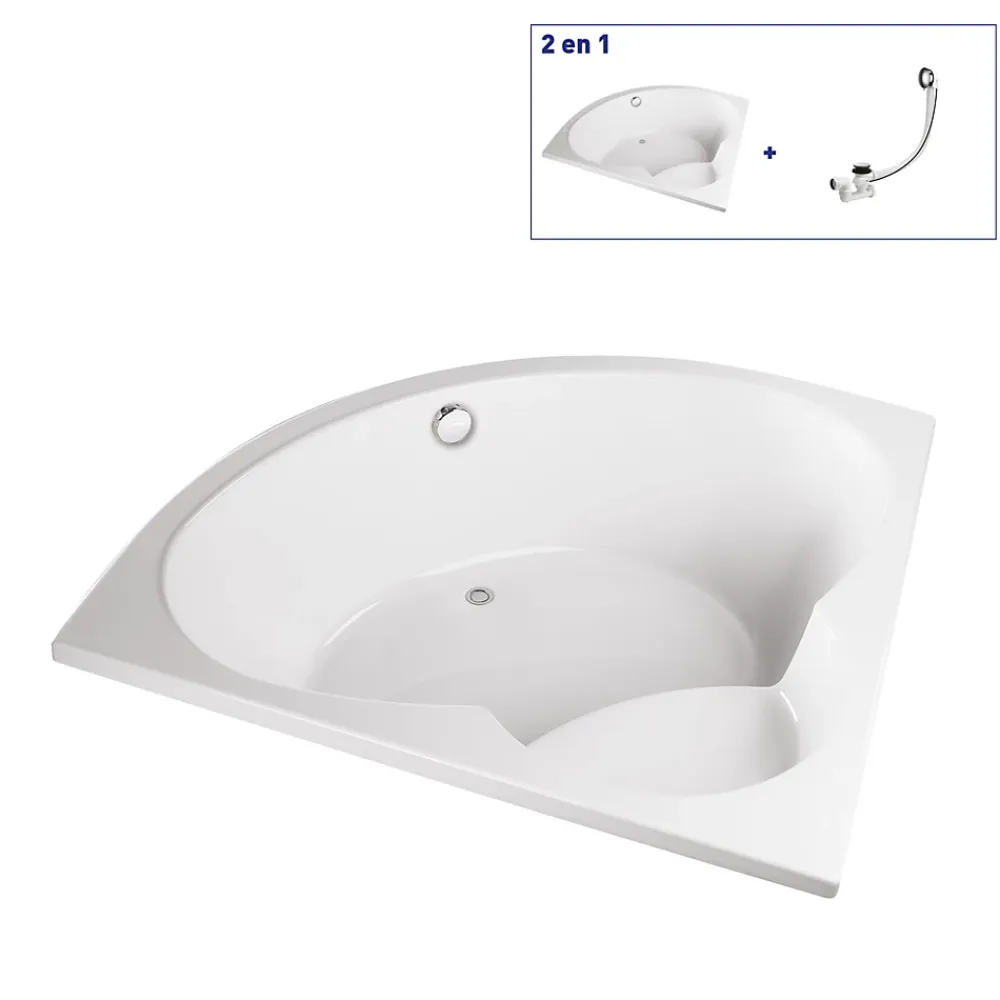 Valentin Baignoire d'angle 150 x 150 cm Maylis sans tablier