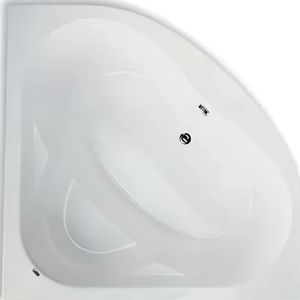 Baignoire D'Angle|Sanindusa Baignoire d'angle acrylique haute densité ALFA 145x145 blanche avec pieds réglables (tablier et mitigeur non inclus)