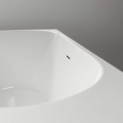 Bernstein Baignoire d'angle Acrylique Ovale pour Salle de Bain + Bonde, Garantie 5 ans, Blanc, 170x75x60cm, Installation gauche, LENA CORNER