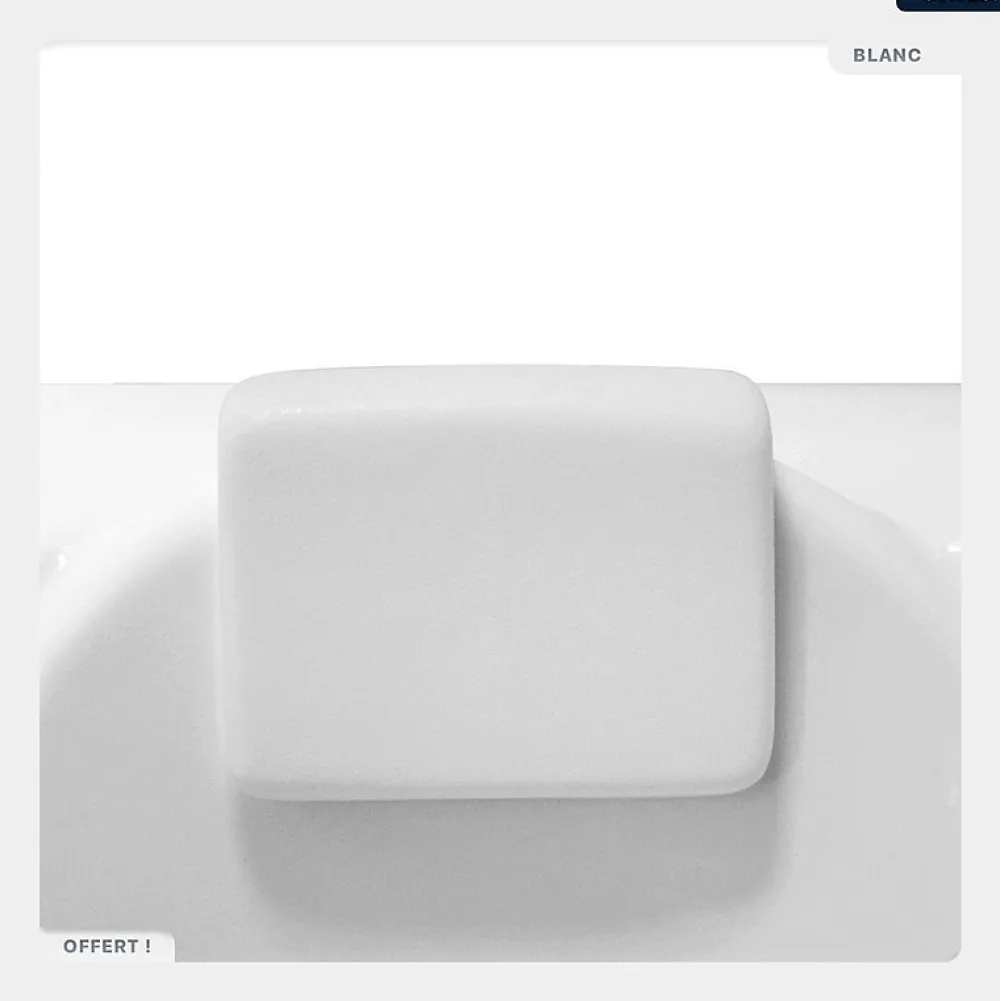 Besco Baignoire d'angle Blanc + Siphon Blanc et Vidage inclus + Repose tête - AVITA S CLASSE - DROITE - 150 x 75 cm