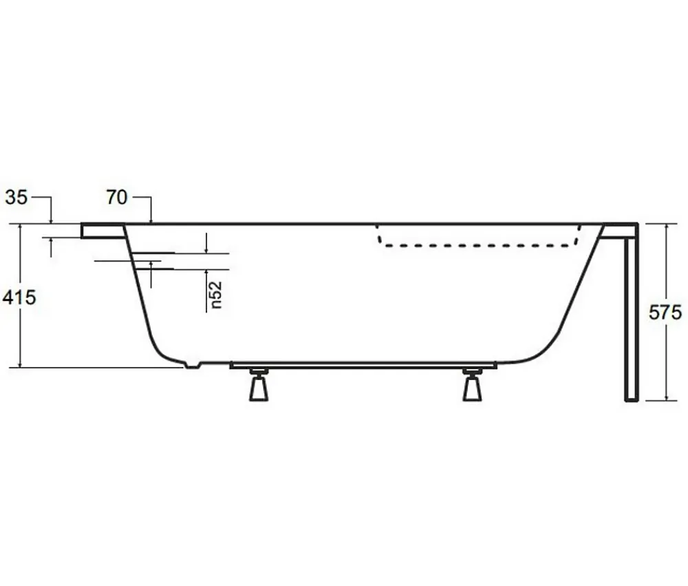 Baignoire Asymétrique|Azura Home Design Baignoire d'angle CORNEA 140x80 cm droite avec tablier