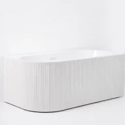 Otitec Baignoire d'angle droite - 160 x 75 cm - Blanc brillant rainure avec bonde blanche - PERLE