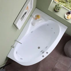 Baignoire Balnéo|Kiamami Valentina Baignoire D'angle Droite Ambra Avec Hydromassage