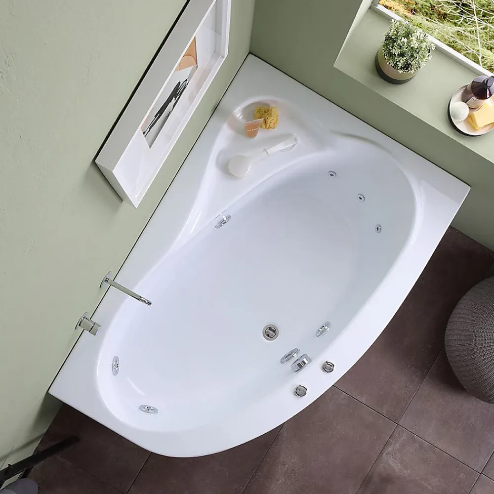 Baignoire Balnéo|Kiamami Valentina Baignoire D'angle Droite Ambra Avec Hydromassage