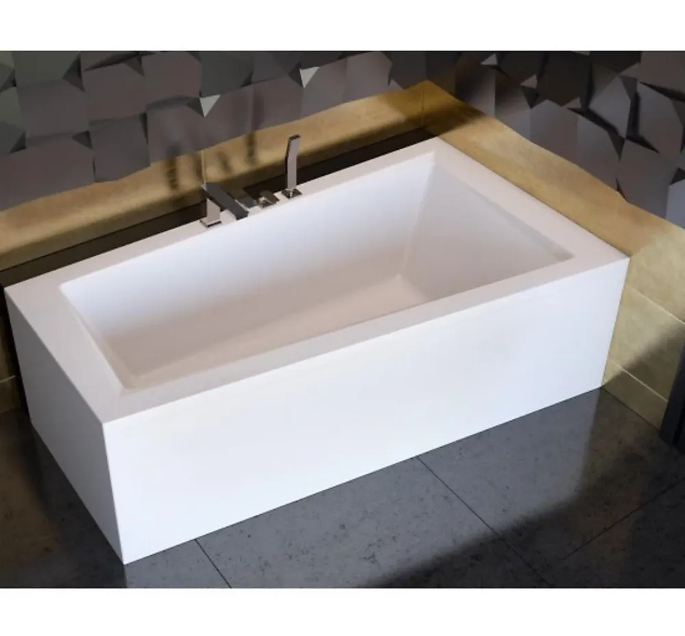 Azura Home Design Baignoire d'angle DROITE INTIMA AVEC TABLIER - 150cm
