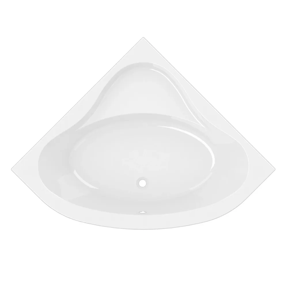 Baignoire d'angle en acrylique L.130 x l.130 cm blanc, Horyn