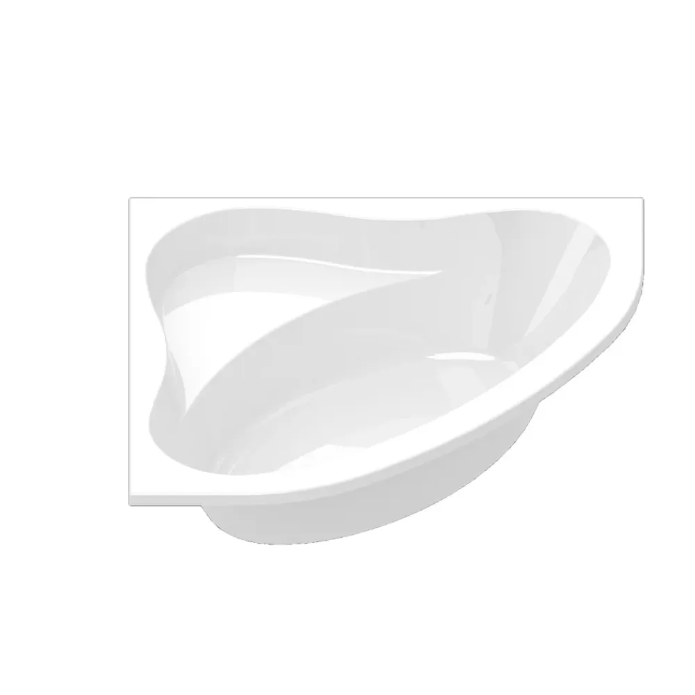 Baignoire d'angle en acrylique L.130 x l.130 cm blanc, Horyn