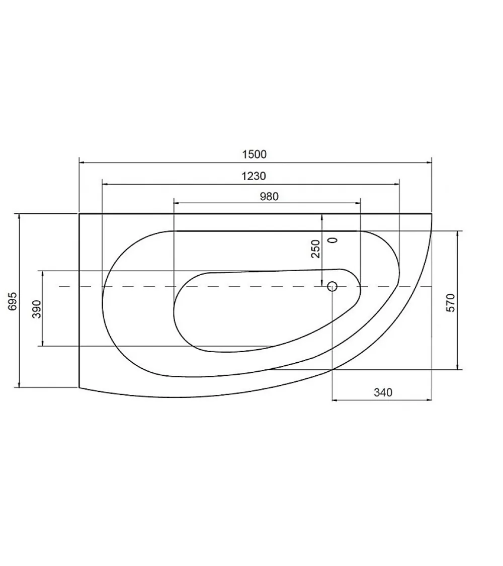 Baignoire Asymétrique|Azura Home Design Baignoire d'angle MARINA angle GAUCHE avec tablier