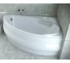 Baignoire Asymétrique|Azura Home Design Baignoire d'angle NOVA Droite avec tablier - 155 CM