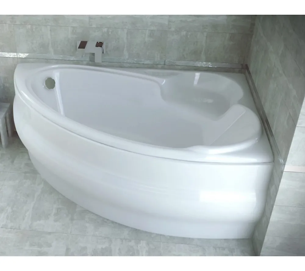 Baignoire Asymétrique|Azura Home Design Baignoire d'angle NOVA Droite avec tablier - 155 CM