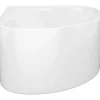 Vente-unique Baignoire d'angle ovale en acrylique - Blanc brillant - 176L - 100 x 100 x 58 cm - MARTA