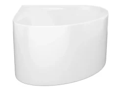 Vente-unique Baignoire d'angle ovale en acrylique - Blanc brillant - 176L - 100 x 100 x 58 cm - MARTA
