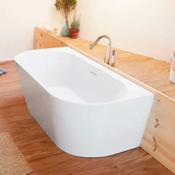 Baignoire Îlot|Sanycces Baignoire design semi-îlot ovale TORINO MURO blanche 170 cm