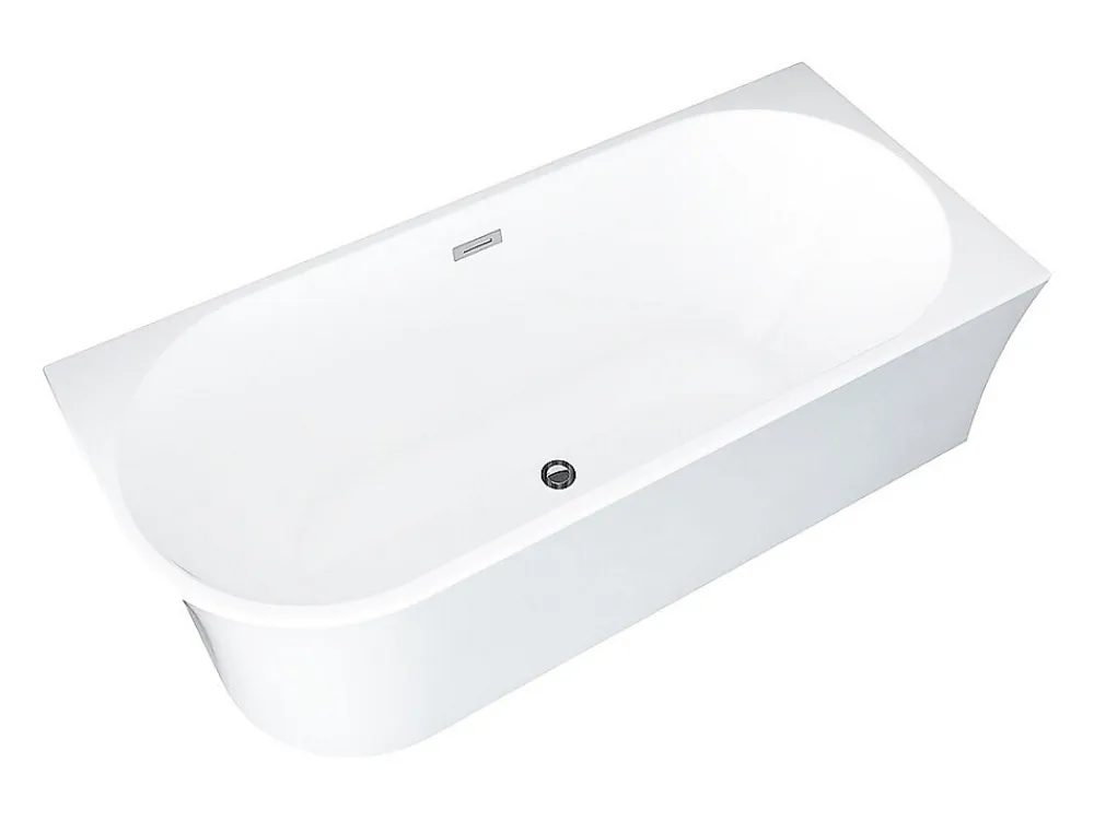 Baignoire Douche|Vente-unique Baignoire douche blanche avec pare baignoire pivotant - 201 L - Angle droit - PONTICOLA