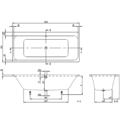 Baignoire Droite|Villeroy & Boch Baignoire droite 180 x 80 Architectura