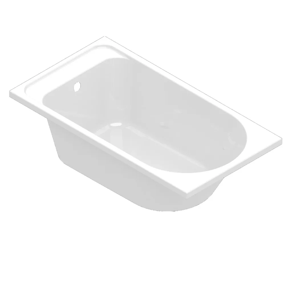 GoodHome Baignoire droite Cavally L. 130 x l. 70 cm blanc