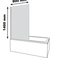 Duravit Baignoire droite D-Code 170 x75 cm + Pare Bain gauche AURYS Mist 1 chromé version gauche