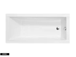 Besco Baignoire Droite sans Tablier - 140 x 70 cm - MODERN SANS TABLIER - REPOSE-TÊTE OFFERT