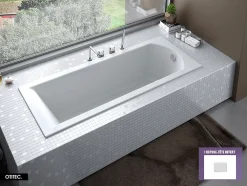 Baignoire Droite|Besco Baignoire Droite sans Tablier - 160 x 70 cm - SHEA SANS TABLIER - REPOSE-TÊTE OFFERT