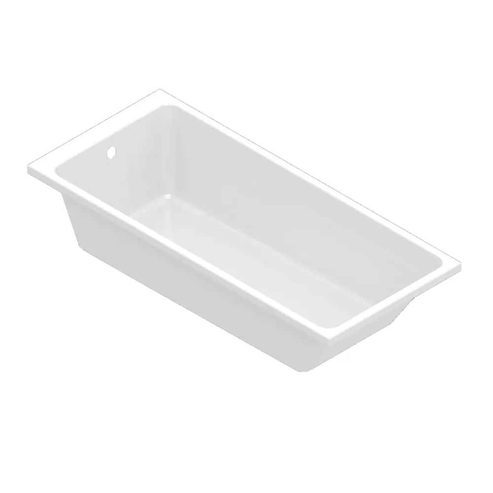 Baignoire Droite|GoodHome Baignoire droite Teesta L. 160 cm x l. 75 cm blanc