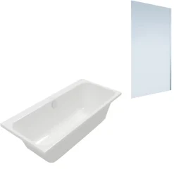 Villeroy & Boch Baignoire droite Architectura 170 x 70 cm Blanc + Pare bain droite AURYS Mist 1 chromé