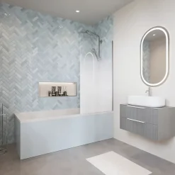 Villeroy & Boch Baignoire droite Architectura 170 x 70 cm Blanc + Pare bain droite AURYS Mist 1 chromé