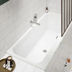 Villeroy & Boch Baignoire droite Architectura 170 x 70 cm Blanc + Pare bain droite AURYS Mist 1 chromé