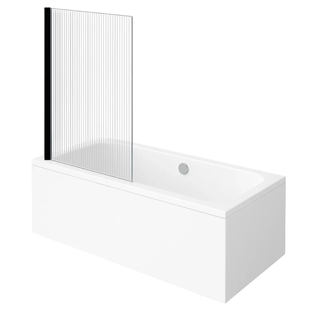 Baignoire Droite|Villeroy & Boch Baignoire droite Architectura acrylique 190 x 90 cm + Pare bain gauche AURYS Raywall Noir mat