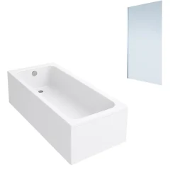 Villeroy & Boch Baignoire droite Architectura acrylique 160 x 70 cm + Pare bain gauche AURYS Mist 1 chromé