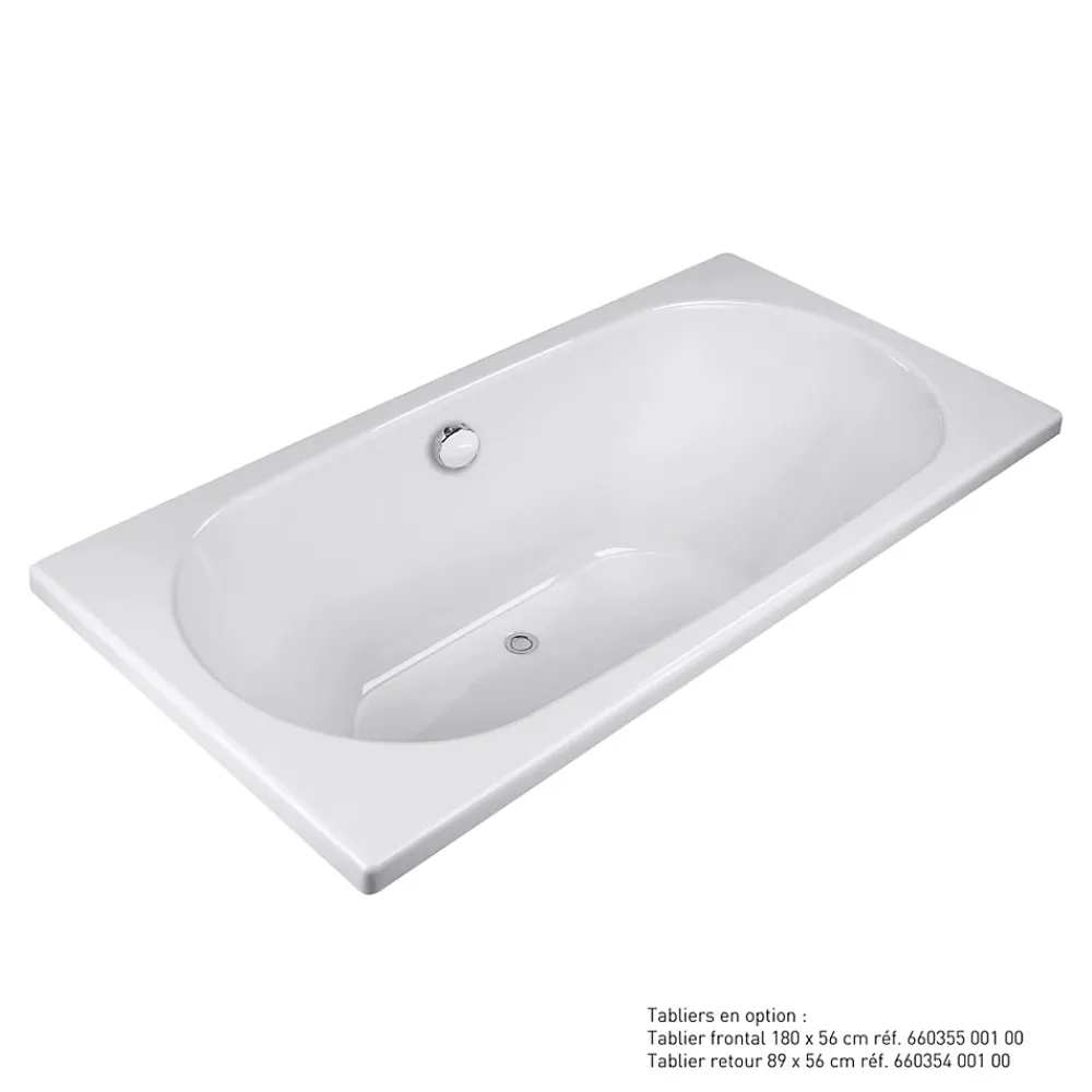 Baignoire Droite|Valentin Baignoire Effusion 180 x 80 cm sans tablier
