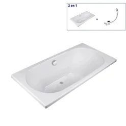 Baignoire Droite|Valentin Baignoire Effusion 180 x 80 cm sans tablier