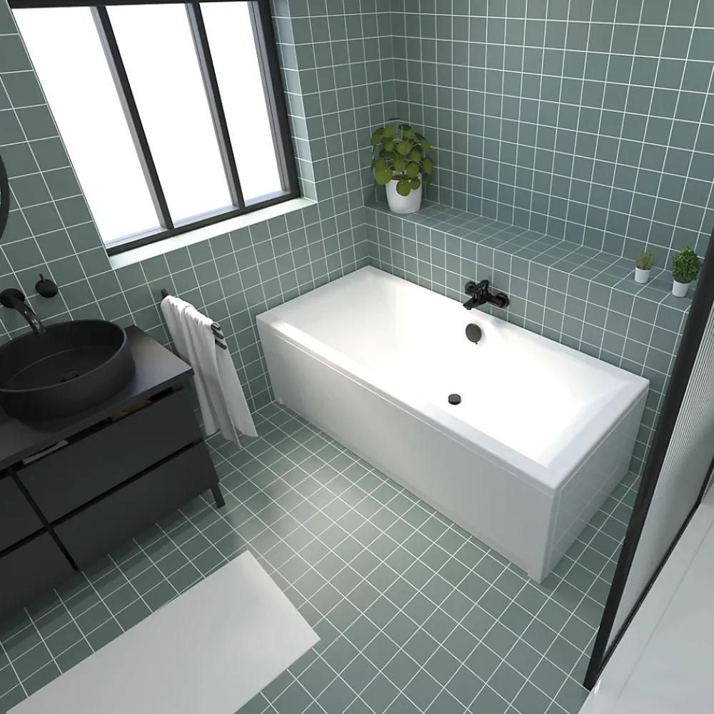 Baignoire Droite|Valentin Baignoire Embleme Duo 180 x 80 cm sans tablier