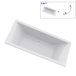 Baignoire Droite|Valentin Baignoire Embleme Duo 180 x 80 cm sans tablier