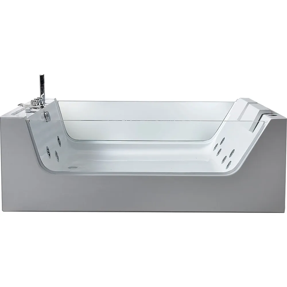 Baignoire Balnéo|Eliteshopping Baignoire hydromassage avec 2 verre panoramique 170 X 120 cm 8 jets Gemma