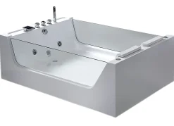 Baignoire Balnéo|Eliteshopping Baignoire hydromassage avec 2 verre panoramique 170 X 120 cm 8 jets Gemma