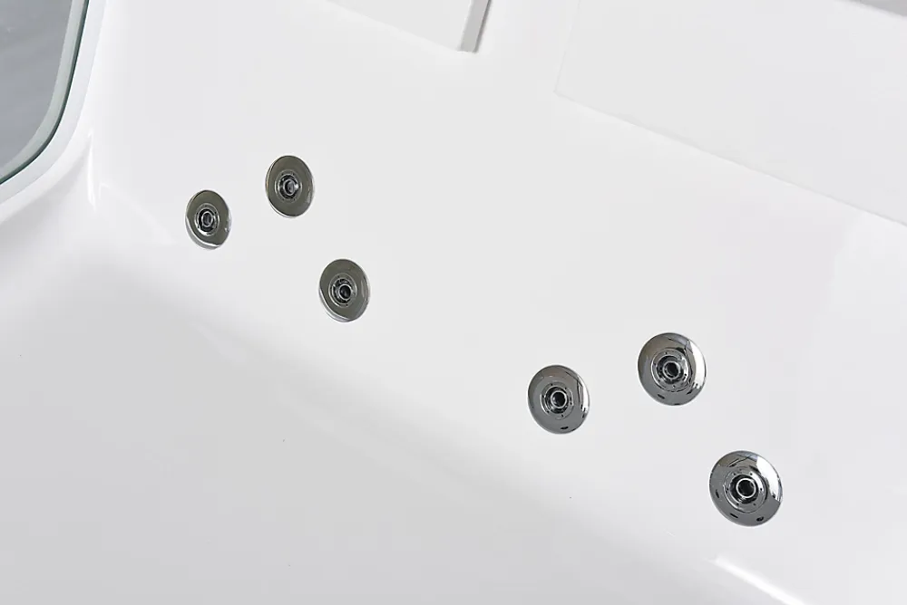 Baignoire Balnéo|Eliteshopping Baignoire hydromassage avec 2 verre panoramique 170 X 120 cm 8 jets Gemma