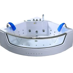 Baignoire Balnéo|Eliteshopping Baignoire hydromassage blanc pompe double 152 X 152 cm 19 jets Calliope
