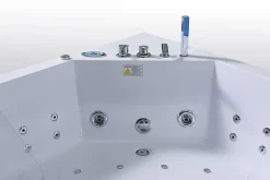 Baignoire Balnéo|Eliteshopping Baignoire hydromassage blanc pompe double 152 X 152 cm 19 jets Calliope