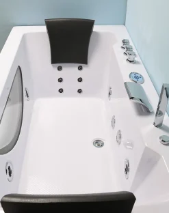 Baignoire Balnéo|Eliteshopping Baignoire hydromassage blanc Chromothérapie 180 X 90 cm 16 jets Eden