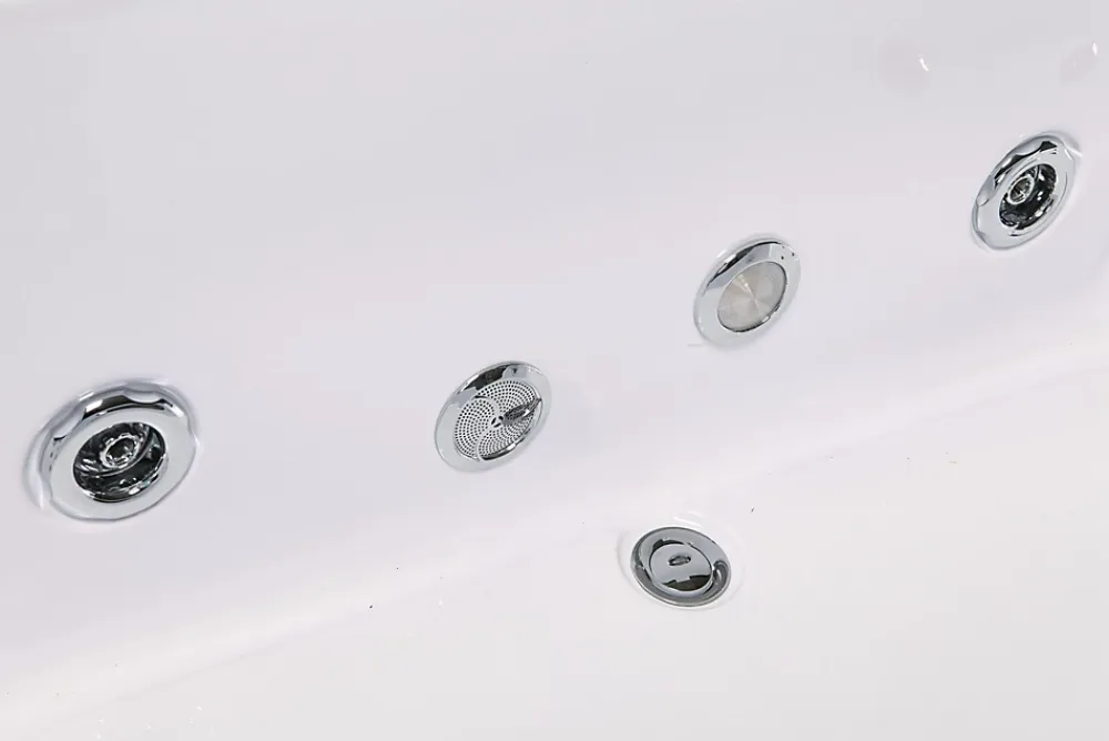 Baignoire Balnéo|Eliteshopping Baignoire hydromassage blanc Chromothérapie 180 X 90 cm 16 jets Eden