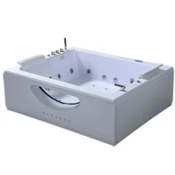 Baignoire Balnéo|Eliteshopping Baignoire hydromassage blanc double pompe 178 X 147 cm 33 jets Petal