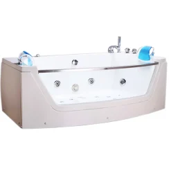 Eliteshopping Baignoire hydromassage blanc 180 X 90 cm Chromothérapie 14 jets Primula