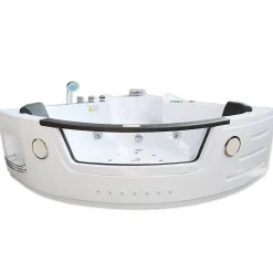 Baignoire Balnéo|Eliteshopping Baignoire Hydromassage Chromotherapie 140 x 140 cm double pompe 20 jets Camelia