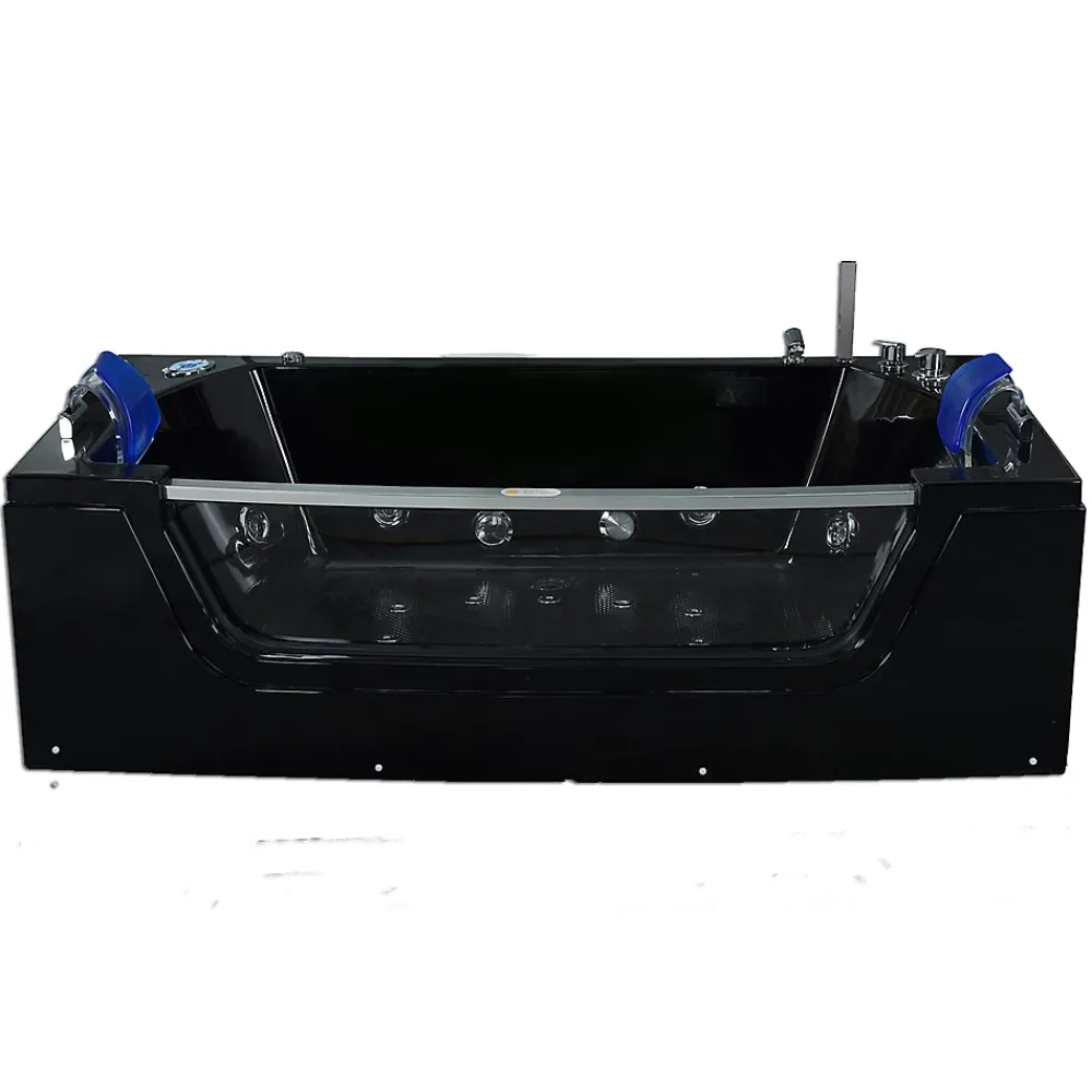Eliteshopping Baignoire hydromassage noir Chromothérapie 180 X 90 cm 14 jets Cherry