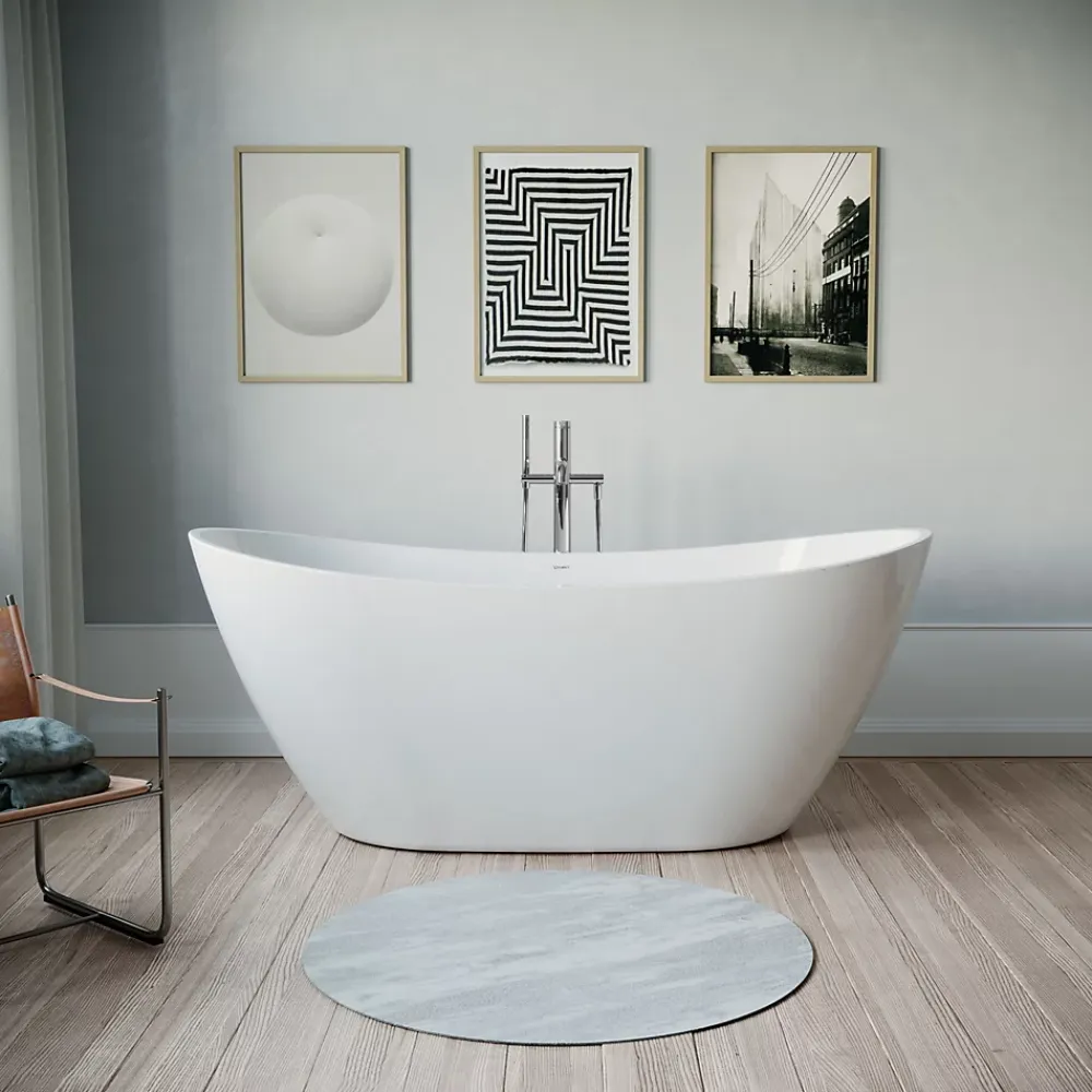 Duravit Baignoire ilot acrylique salle de bain, avec vidage + trop-plein, 2 parois, 2 places, 170x80x69cm, Garantie 5 ans, Blanc, DURABERK