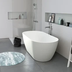 Duravit Baignoire ilot acrylique salle de bain, vidage et trop-plein, 2 parois, 2 places, 150x75x45cm, Garantie 5 ans, Blanc mat, DURAMUNA